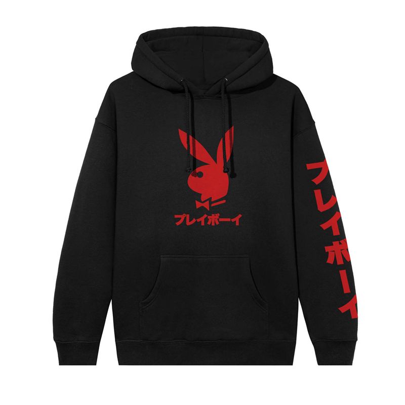 Playboy Japanese Rabbit Head Men's Hoodie Black | 598173AQG