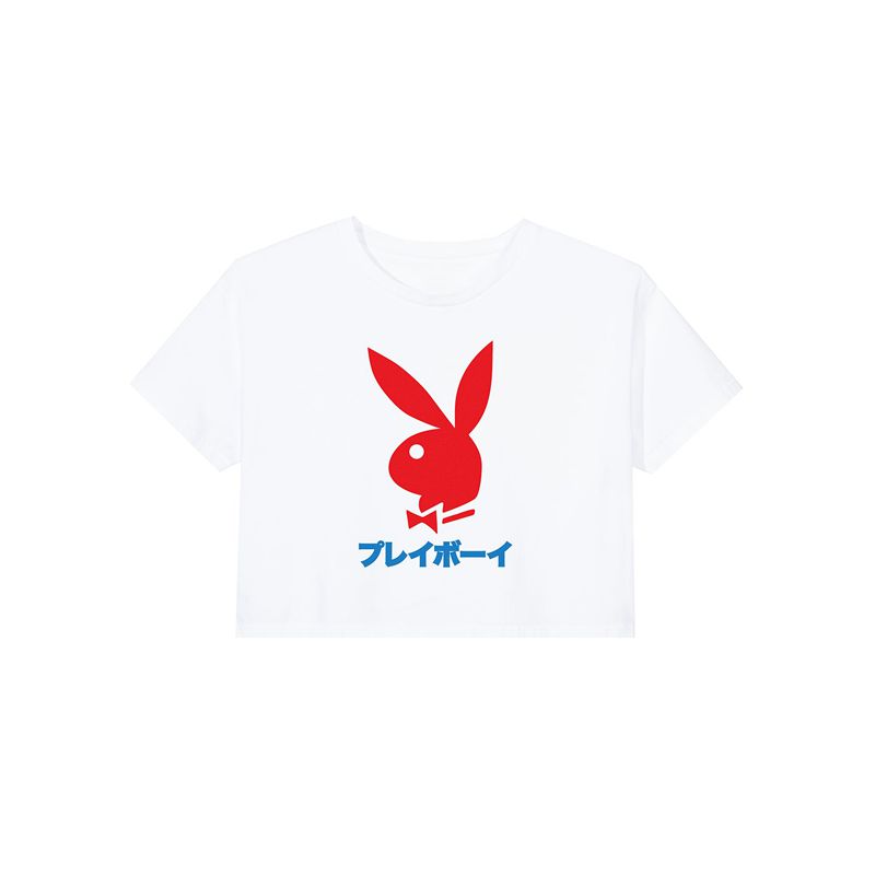 Playboy Japanese Rabbit Head Women's T Shirts Black | 253607OLF