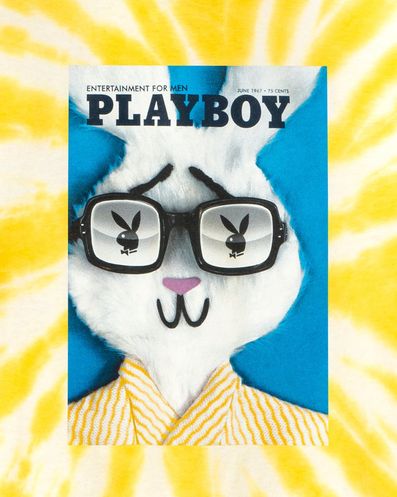 Playboy June 1967 Cover Tie-Dye Men's Shirts Yellow | 748531HDC