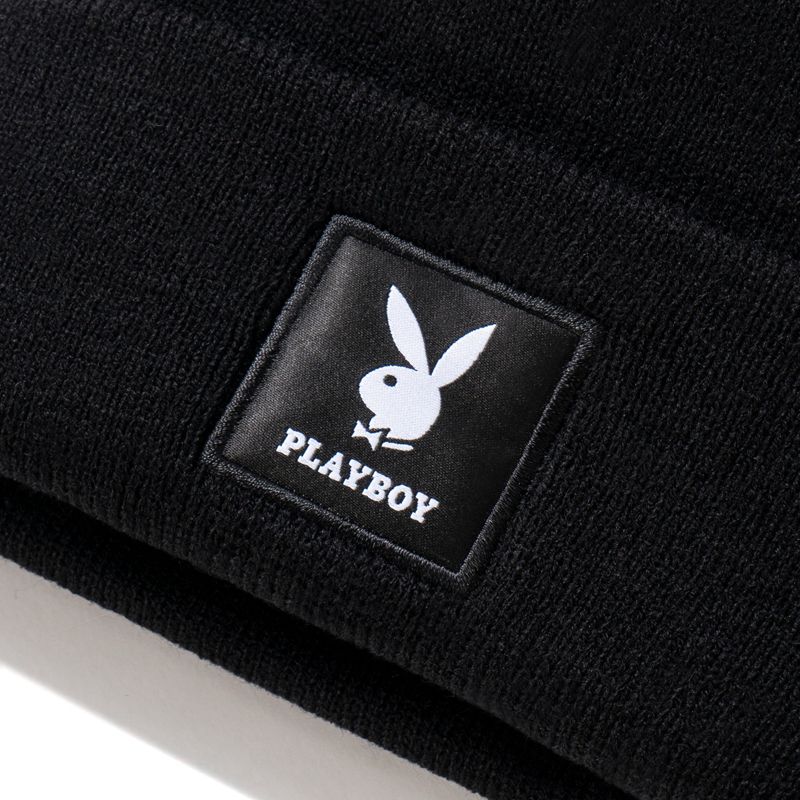 Playboy Knit Beanie With Logo Patch Men's Hats Green | 973450ZSD