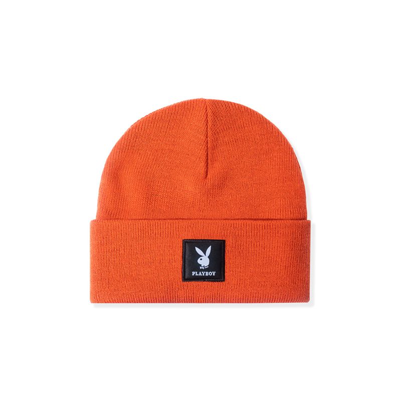 Playboy Knit Beanie With Logo Patch Men's Hats Green | 973450ZSD