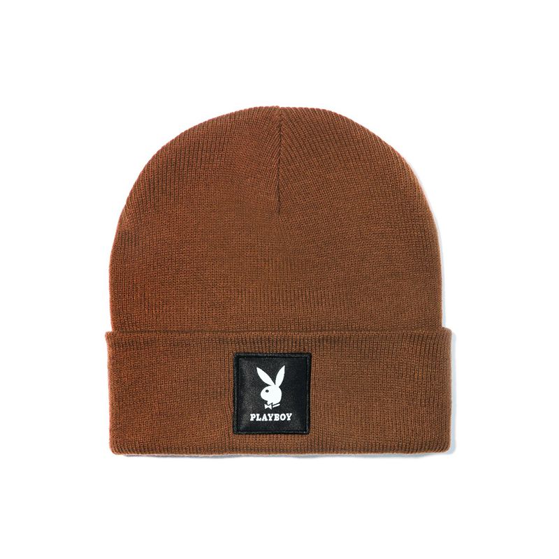 Playboy Knit Beanie With Logo Patch Men's Hats Green | 973450ZSD