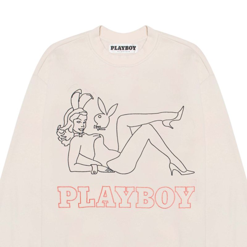 Playboy Late Night Crewneck Men's Hoodie Pink | 406523TIU