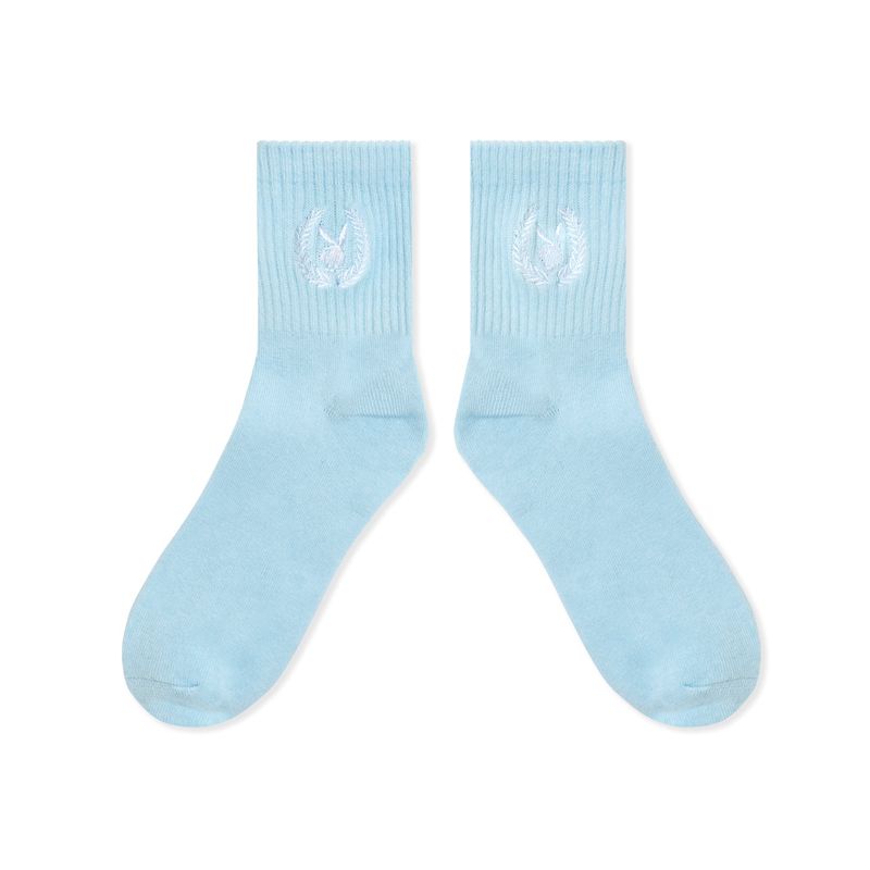 Playboy Laurel Leaf Socks Women's Loungewear Light Blue | 724036IAB