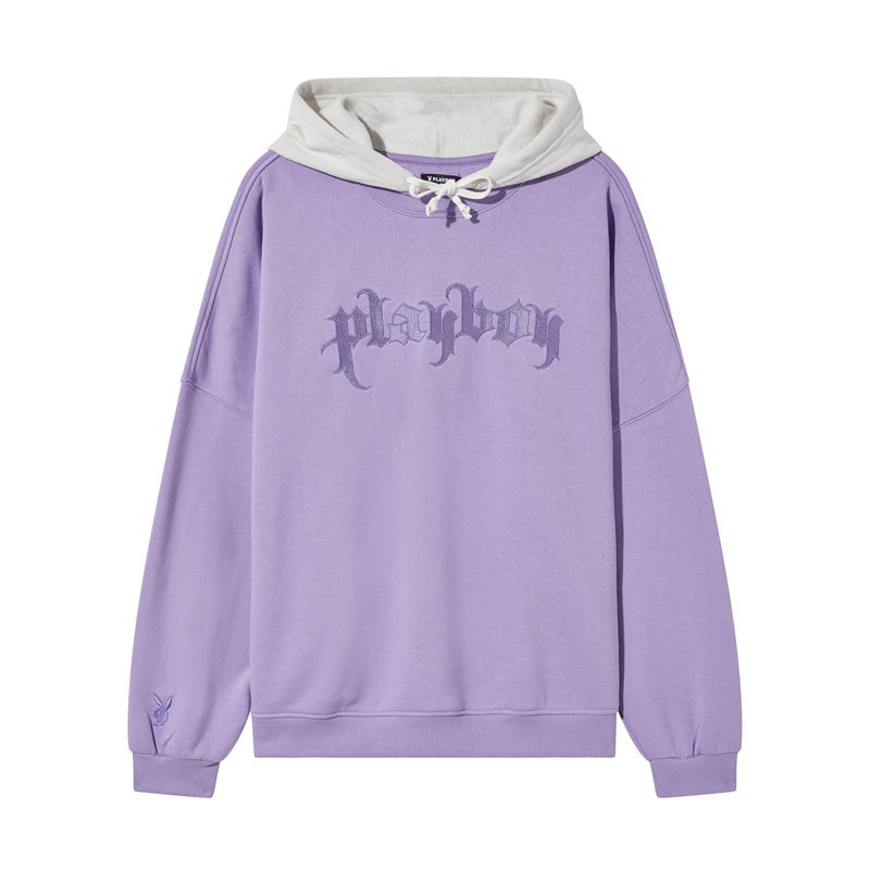 Playboy Layered Women's Hoodie Purple | 018425IGQ