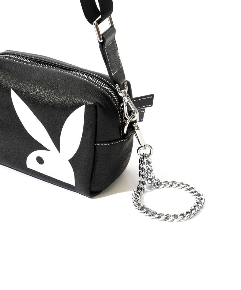 Playboy Leather Crossbody Women's Handbag Black | 947251FSK