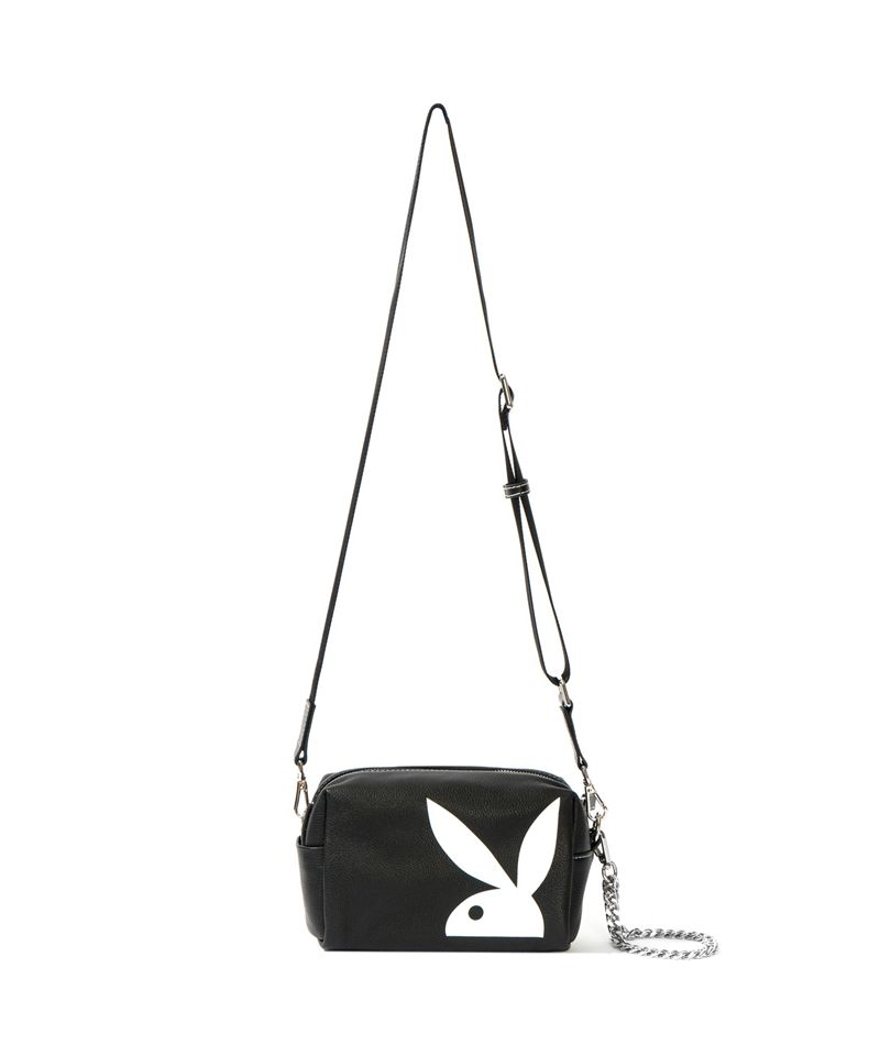 Playboy Leather Crossbody Women\'s Handbag Black | 947251FSK