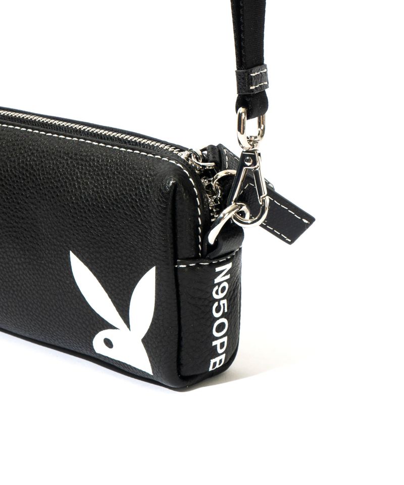 Playboy Leather Pouchette Women's Handbag Black | 347205HER