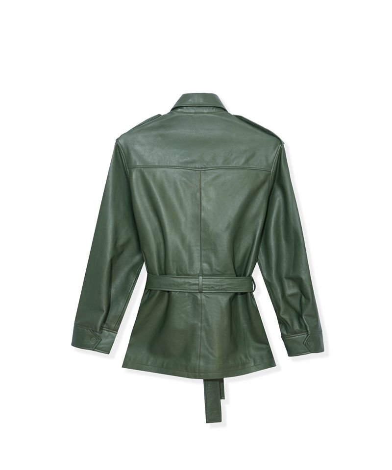 Playboy Leather Safari Women's Jackets Green | 650172CXM