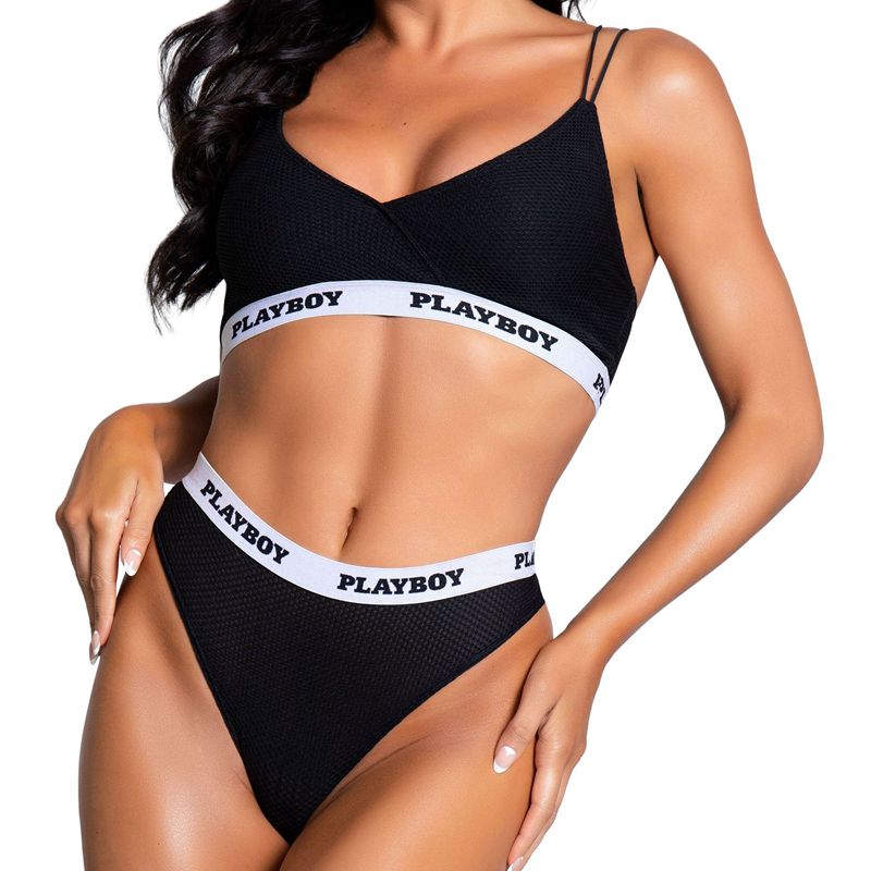 Playboy Lifestyle Bra Set Women's Lingerie Black | 860241WJT