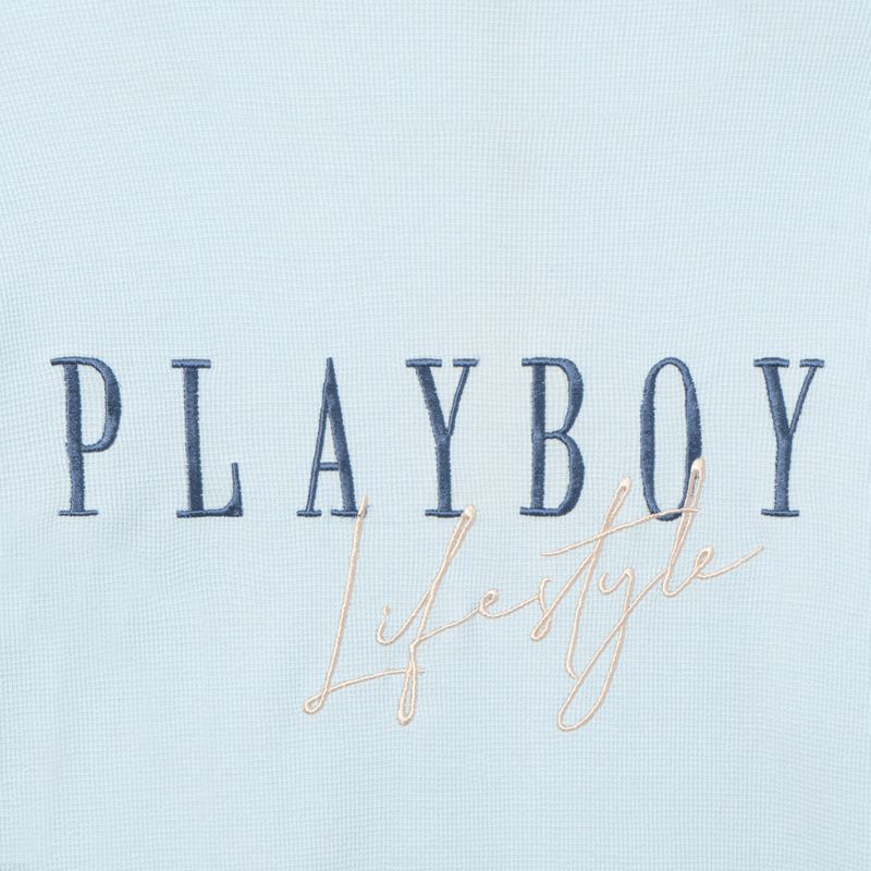 Playboy Lifestyle Crewneck Women's Hoodie Light Blue | 978640JIR