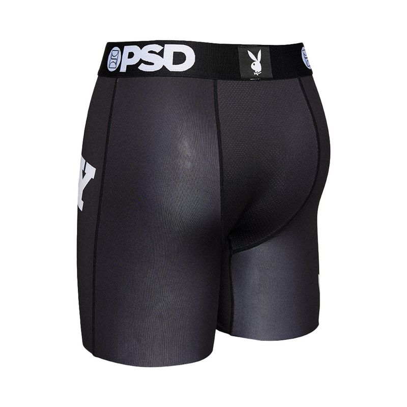 Playboy Logo Boxer Brief Men's Underwear Black / White | 543670FPS