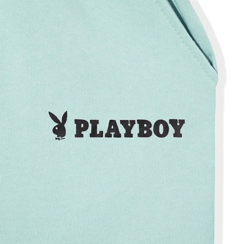 Playboy Logo Boyfriend Women's Shorts Light Blue | 586194WHQ