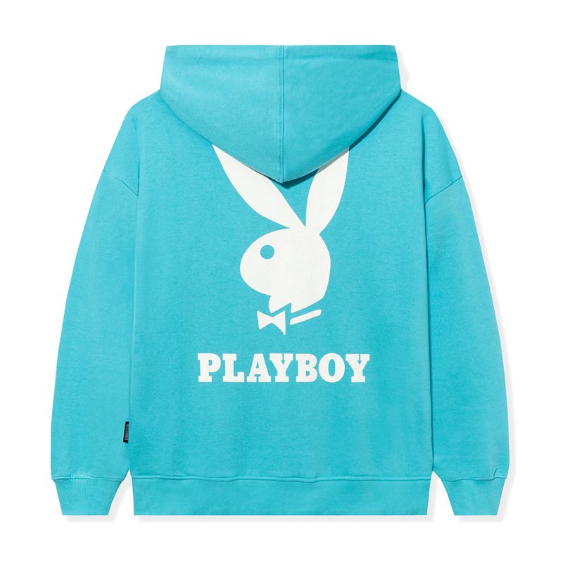 Playboy Logo Oversized Zip-Up Women\'s Hoodie Blue | 904587LVB