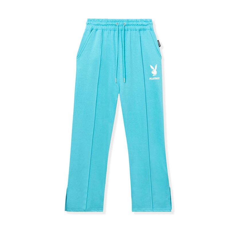 Playboy Logo Sweats Women\'s Pants Light Blue | 871563PZI