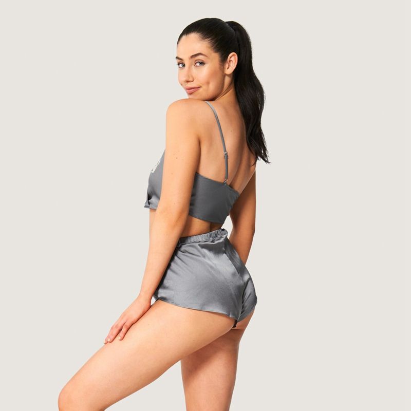 Playboy Lounge Satin Women's Tank Grey | 015234QTU