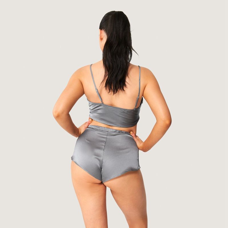 Playboy Lounge Satin Women's Tank Grey | 015234QTU