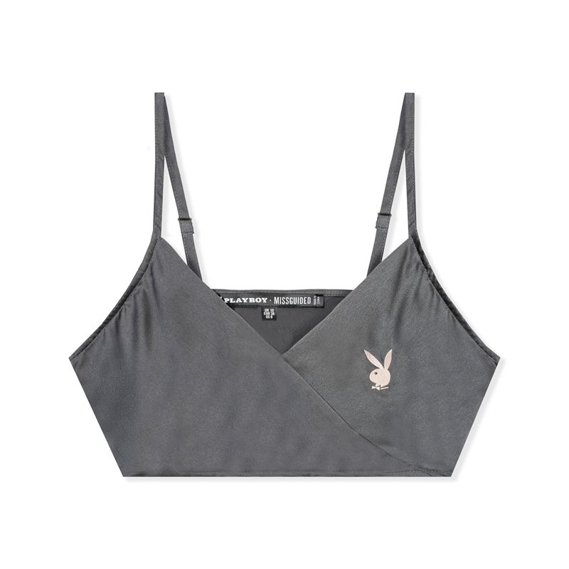 Playboy Lounge Satin Women's Tank Grey | 015234QTU