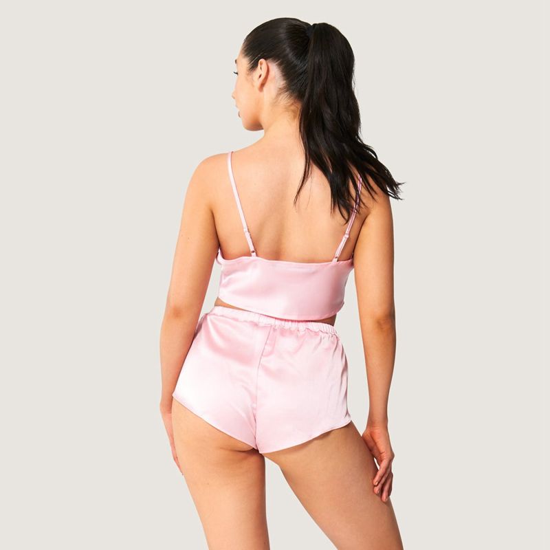 Playboy Lounge Satin Women's Tank Pink | 542670GNJ