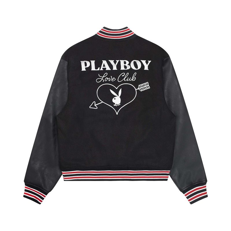 Playboy Love Club Letterman Bomber Women's Jackets Dark Grey | 283019NLS