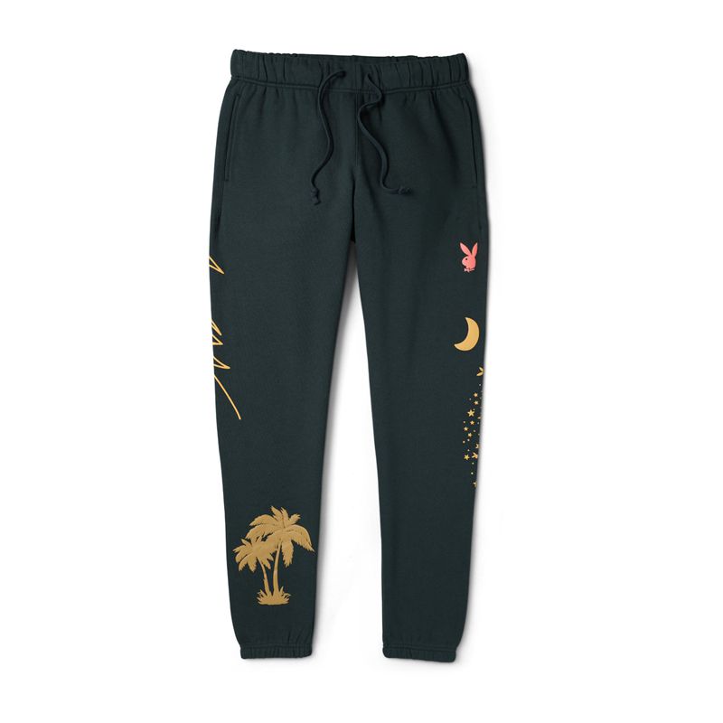 Playboy Love Sweatpant Men\'s Sweatpants Black | 693407IDZ