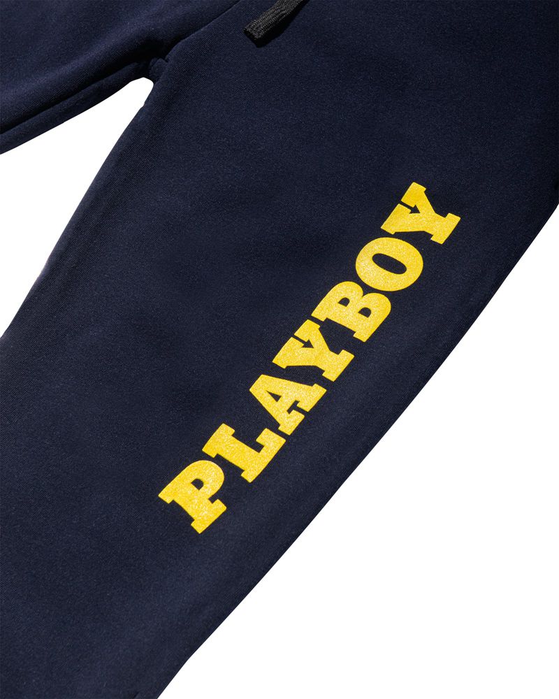 Playboy March 1968 Cover Jogger Men's Sweatpants Black / Yellow | 502697KMP