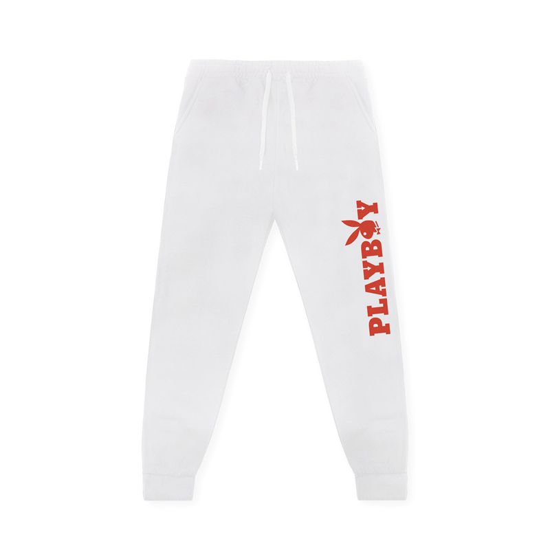 Playboy Masthead Men's Sweatpants Black Red | 396418BSZ