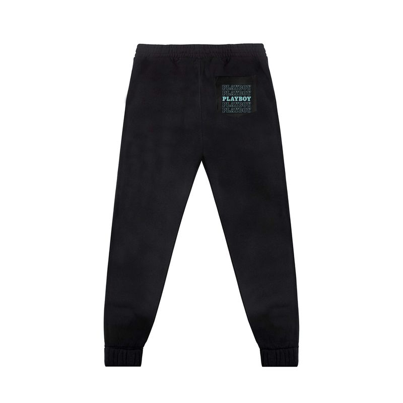 Playboy Masthead Men's Sweatpants Black Red | 396418BSZ