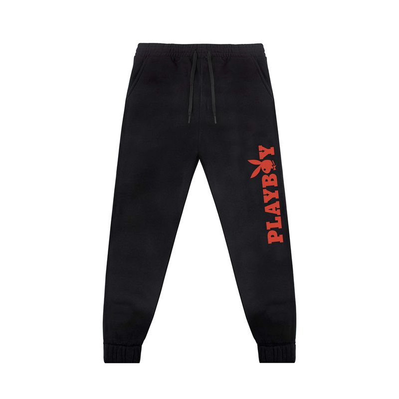 Playboy Masthead Men\'s Sweatpants Black Red | 396418BSZ