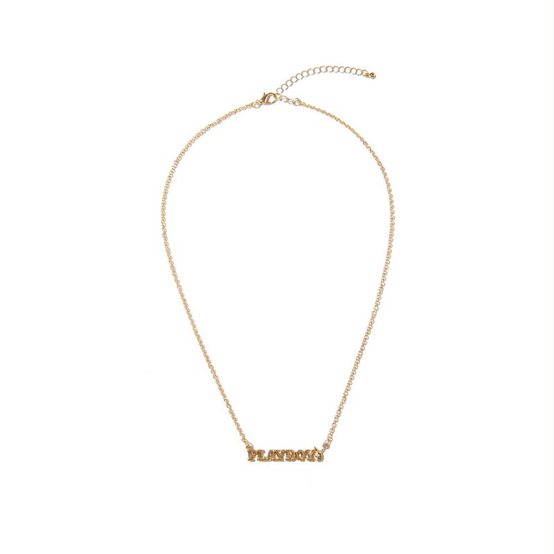 Playboy Masthead Nameplate Necklace Women's Jewelry Silver | 170382QYU