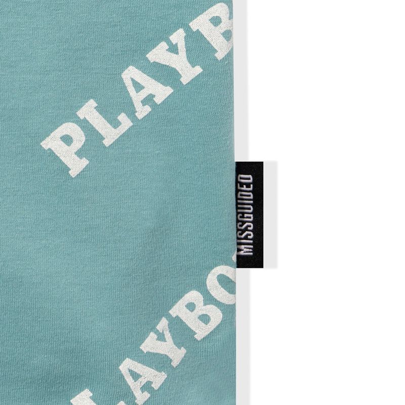 Playboy Masthead Oversized Women's T Shirts Blue | 721085RSW