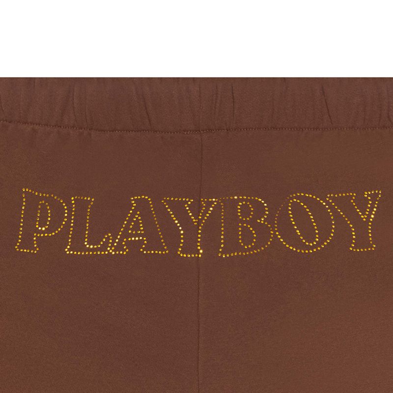 Playboy Masthead Sweat Women's Shorts Chocolate | 573620HGL