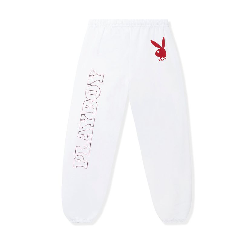 Playboy Masthead Washed Men's Sweatpants White / Red | 610953THY