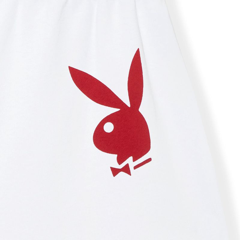 Playboy Masthead Washed Men's Sweatpants White / Red | 610953THY