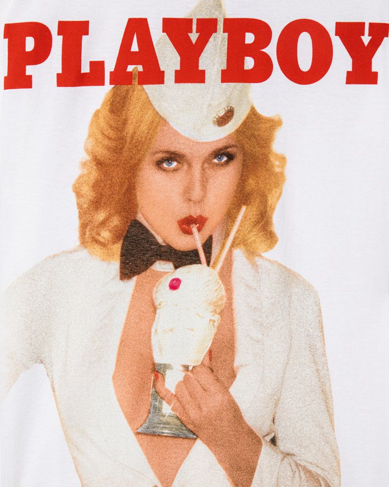 Playboy May 1977 Cover Men's Shirts White | 209165EVG