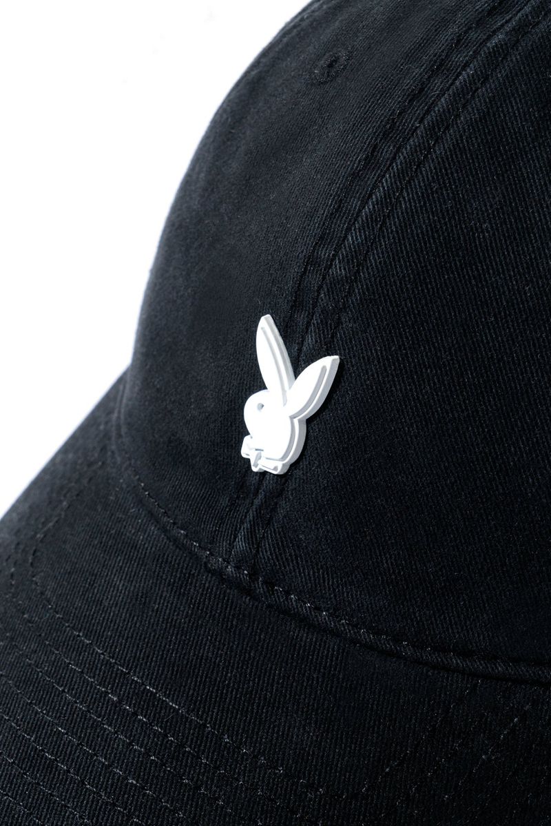 Playboy Metal Rabbit Head Pin Dad Women's Hats White | 156783HIB