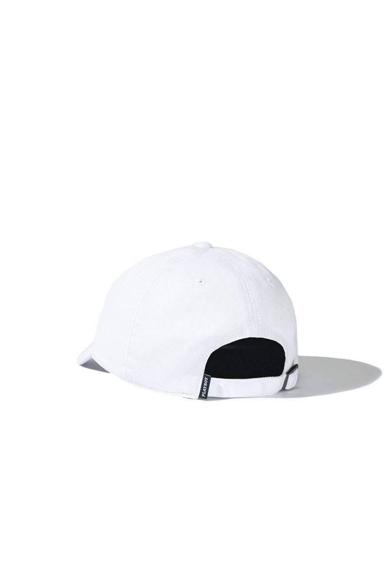 Playboy Metal Rabbit Head Pin Dad Women's Hats White | 156783HIB