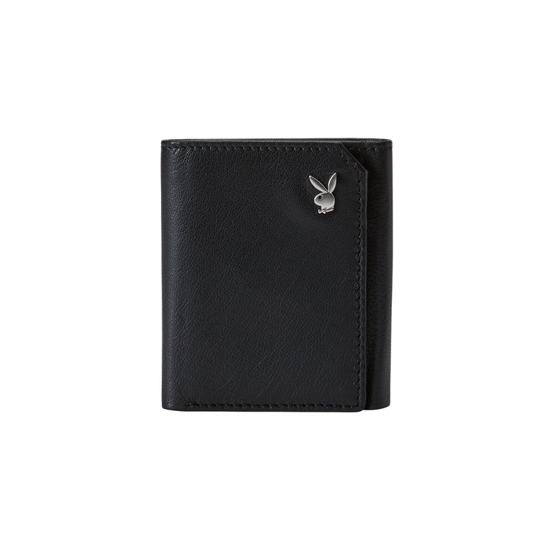 Playboy Milled Trifold Men's Wallets Black | 965204VGT