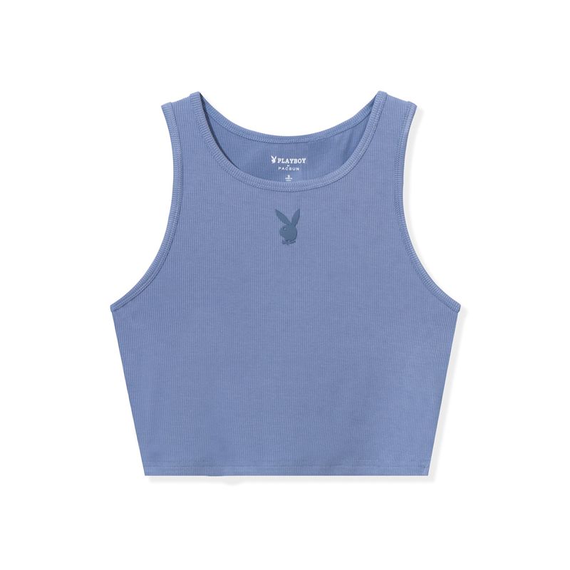 Playboy Mini Rabbit Head Lounge Women\'s Tank Blue | 271943ZEB