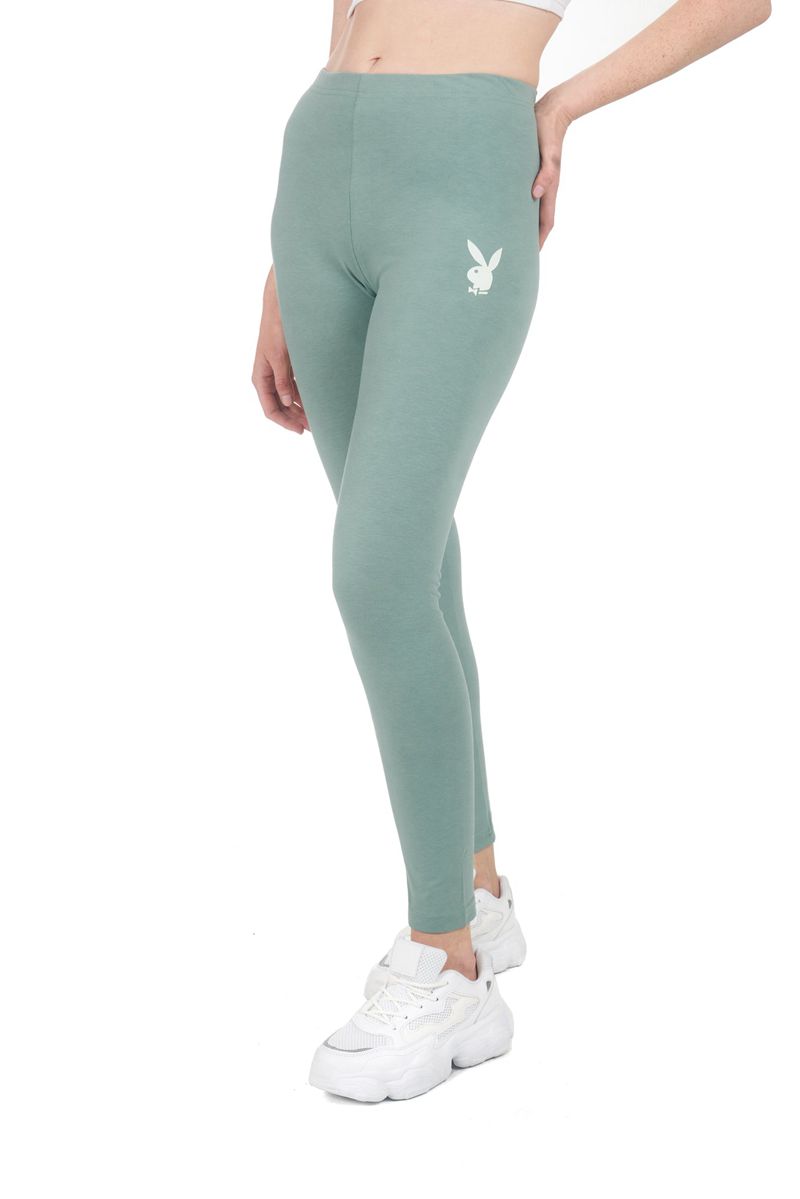 Playboy Missguided Rabbit Head Leggings Women's Pants Green | 957148KBL