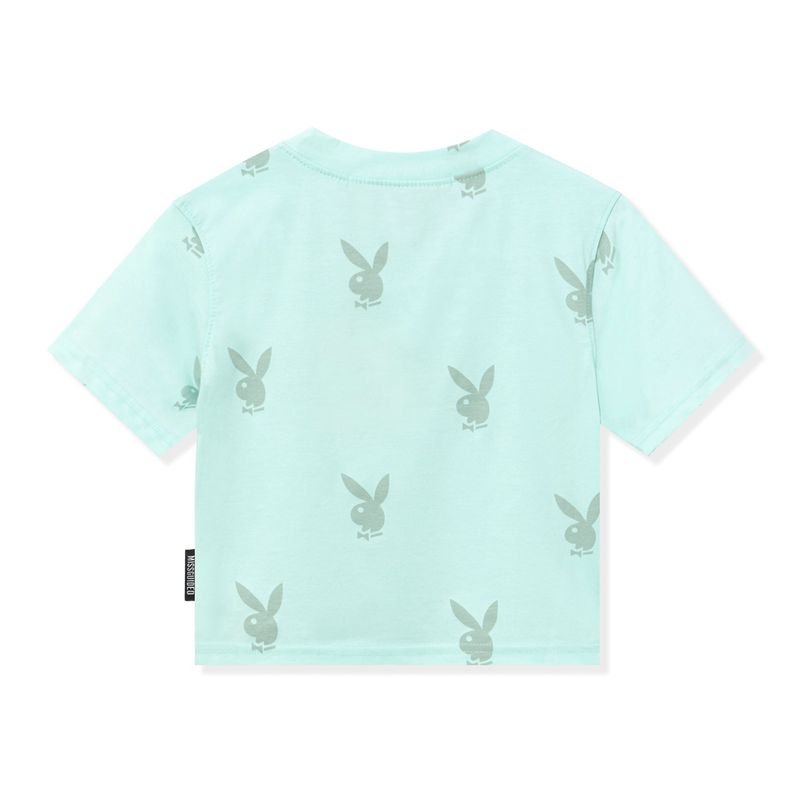 Playboy Missguided Rabbit Head Ringer Women's T Shirts Green | 016972GPK