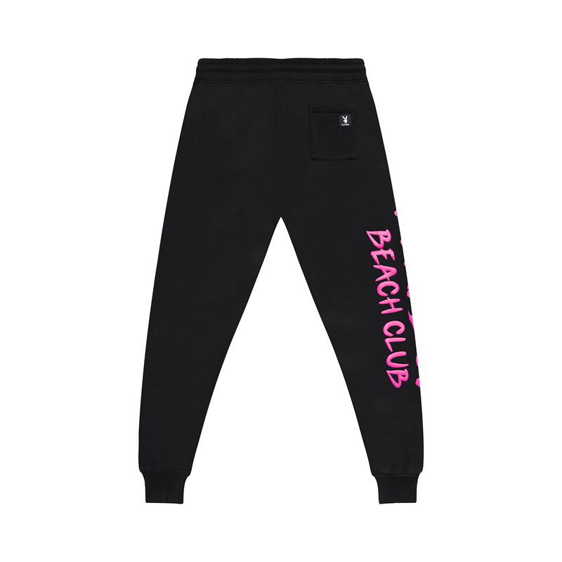 Playboy Neon Beach Club Jogger Men's Sweatpants Black | 540621TNU