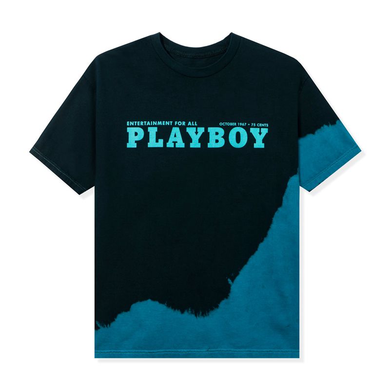 Playboy October 1967 Tie Dye Men's Shirts Black / Blue | 941782RXU