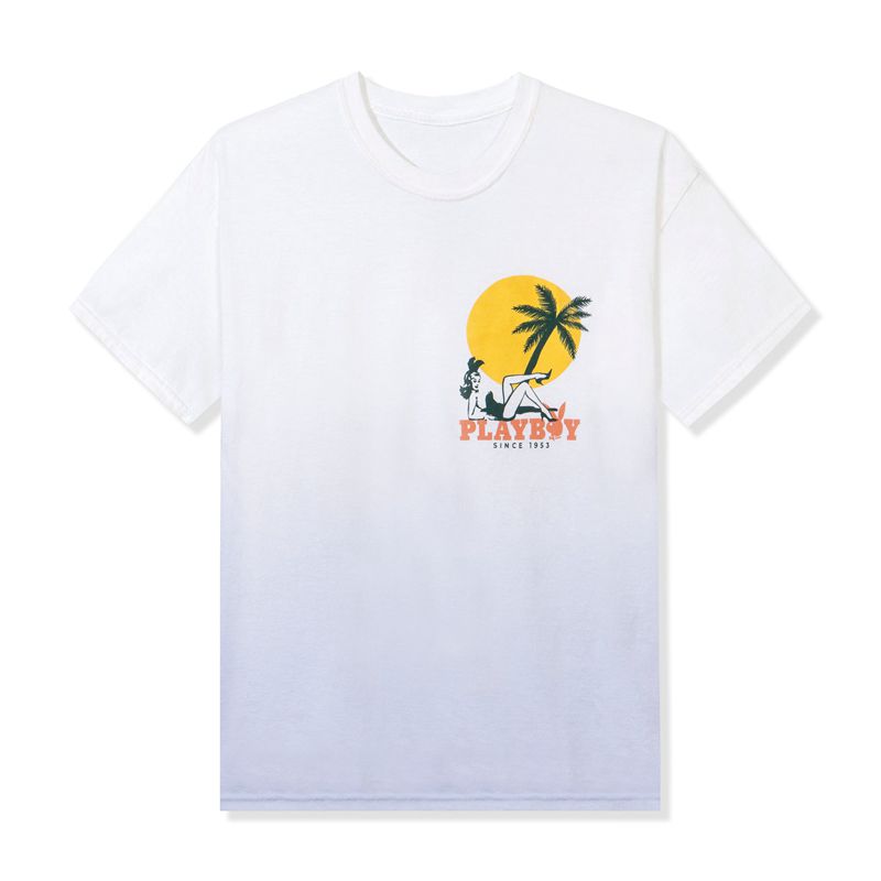 Playboy Ombre Crest Men's Shirts White | 516879KFA