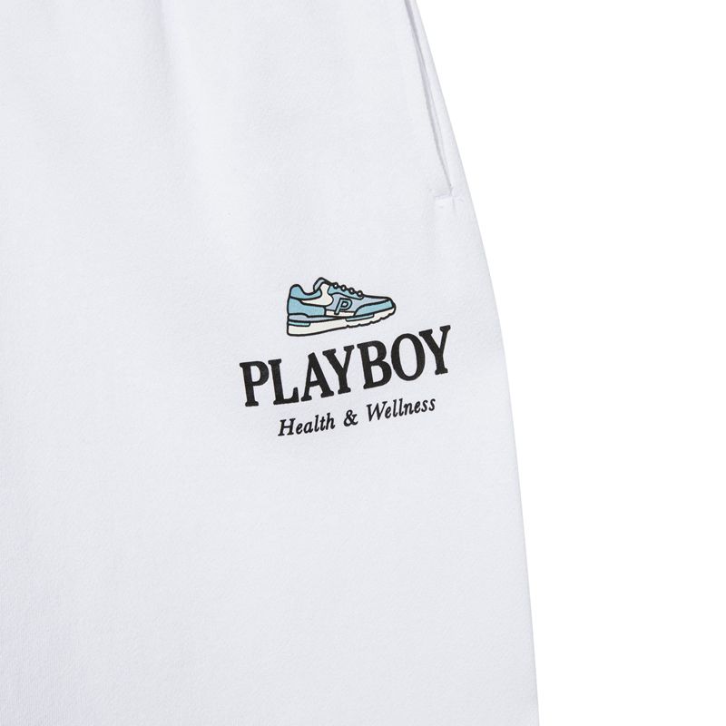 Playboy Oversized Sweats Women's Pants White | 913427CLU