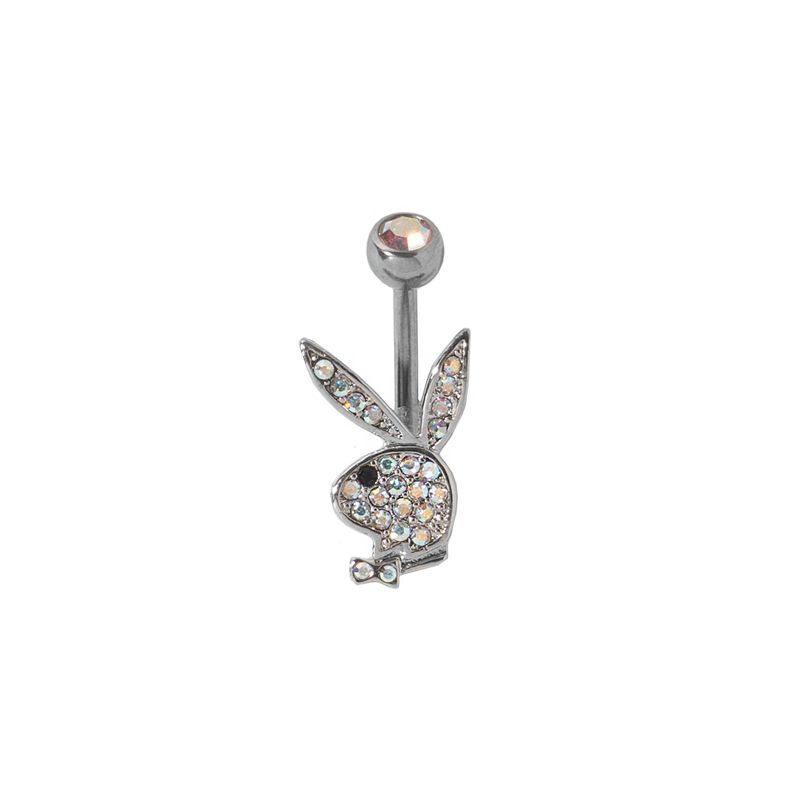 Playboy Pave Rabbit Head Belly Ring Women\'s Jewelry Silver | 705483MJK