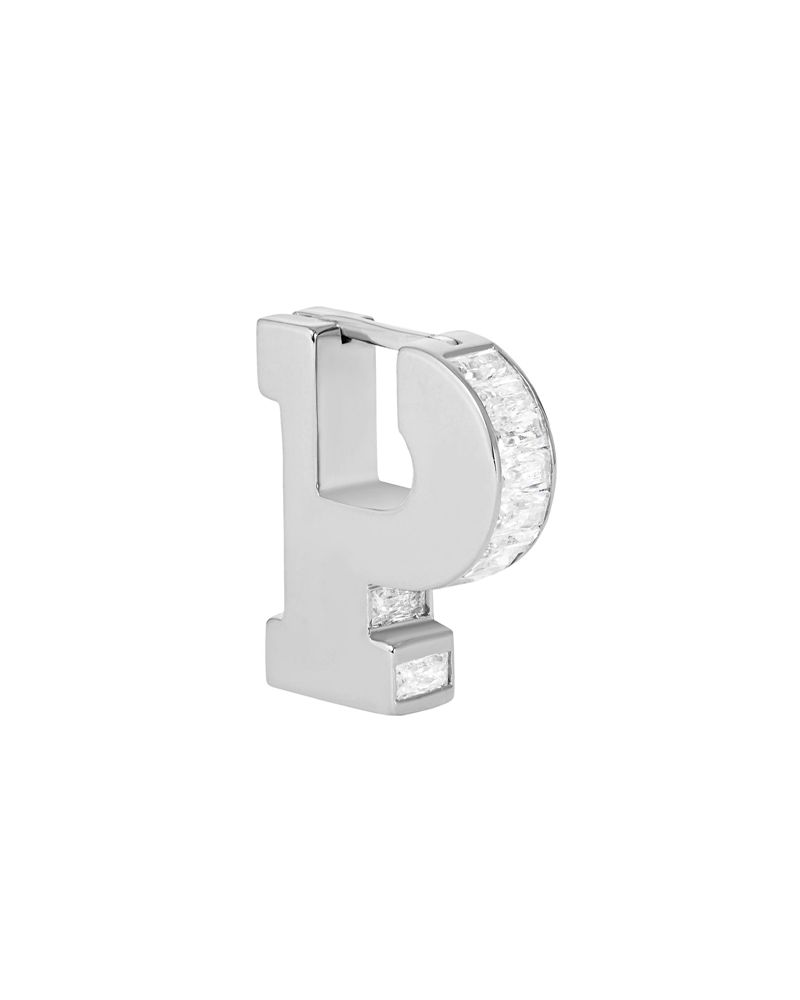 Playboy Pb Initial Earrings Men's Jewelry Silver | 976534BMJ