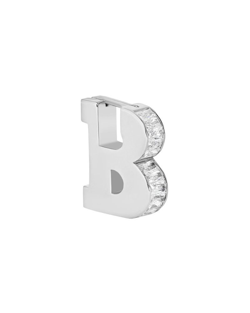 Playboy Pb Initial Earrings Men's Jewelry Silver | 976534BMJ