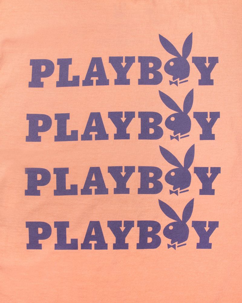 Playboy Peach Graphic Women's T Shirts Purple / Orange | 637540NEP