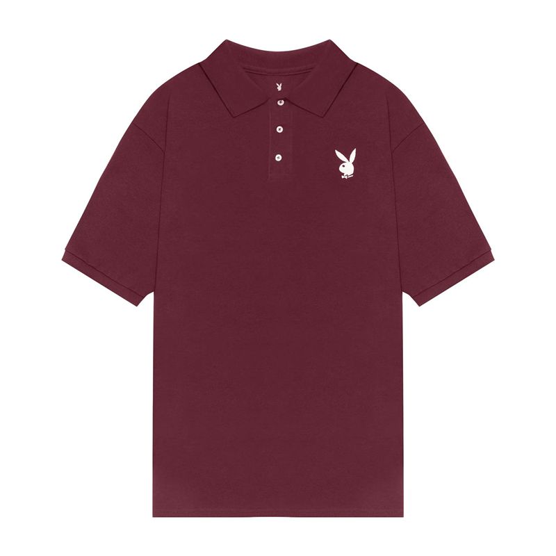 Playboy Performance Rabbit Head Polo Men\'s Shirts Burgundy | 286370TCV